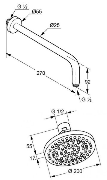 Душевой комплект Kludi Pure&Easy 7в1 376300565 хром